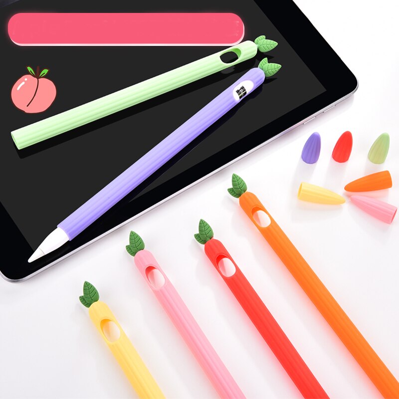 Voor apple pencil 2 hoesje schattige fruit cartoon pencil 2th hoesje tablet touch stylus pen beschermhoes etui draagbare siliconen hoes