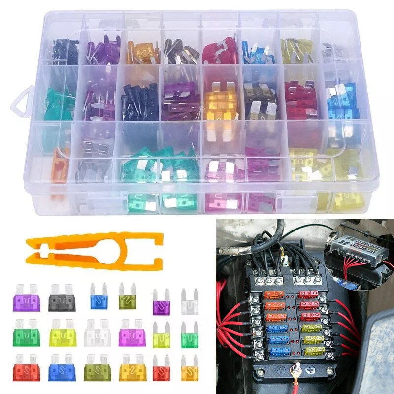 Multi Specification Car Truck Fuses Box Set 2A 3A 5A 10A 15A 20A 25A 30A 35A Amp Fuse Set for Car Truck Boat Motorcycle