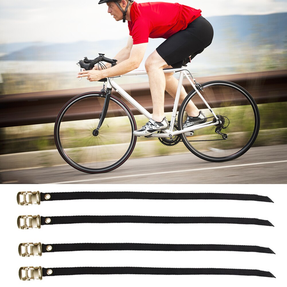 4 st för säkerhet universell utomhussport stationär nylon cykelpedalremmar tåklämmor inomhus cykeltillbehör