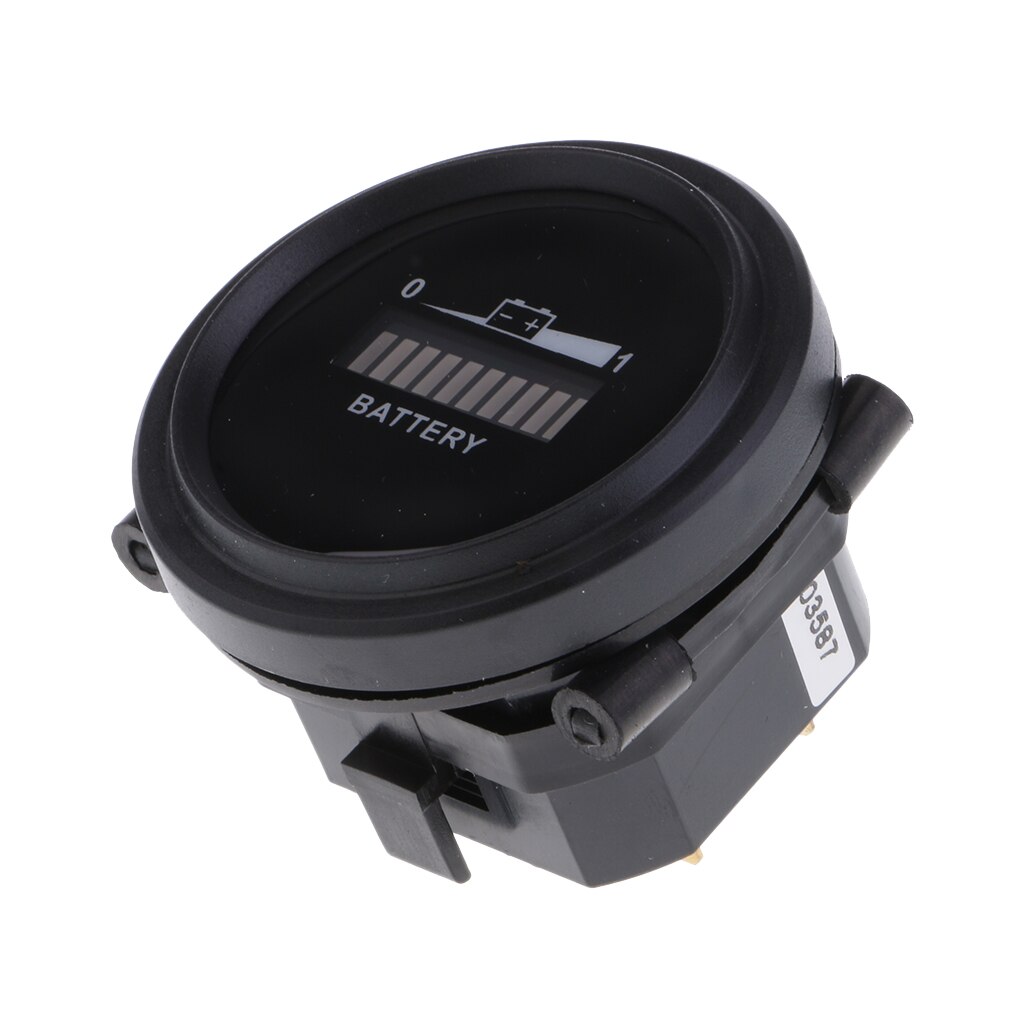 Rund led 12v 24v 36v 48v 72v batteri indikator meter måler ladestatus monitor for marinebåt golfbil scooter gaffeltruck