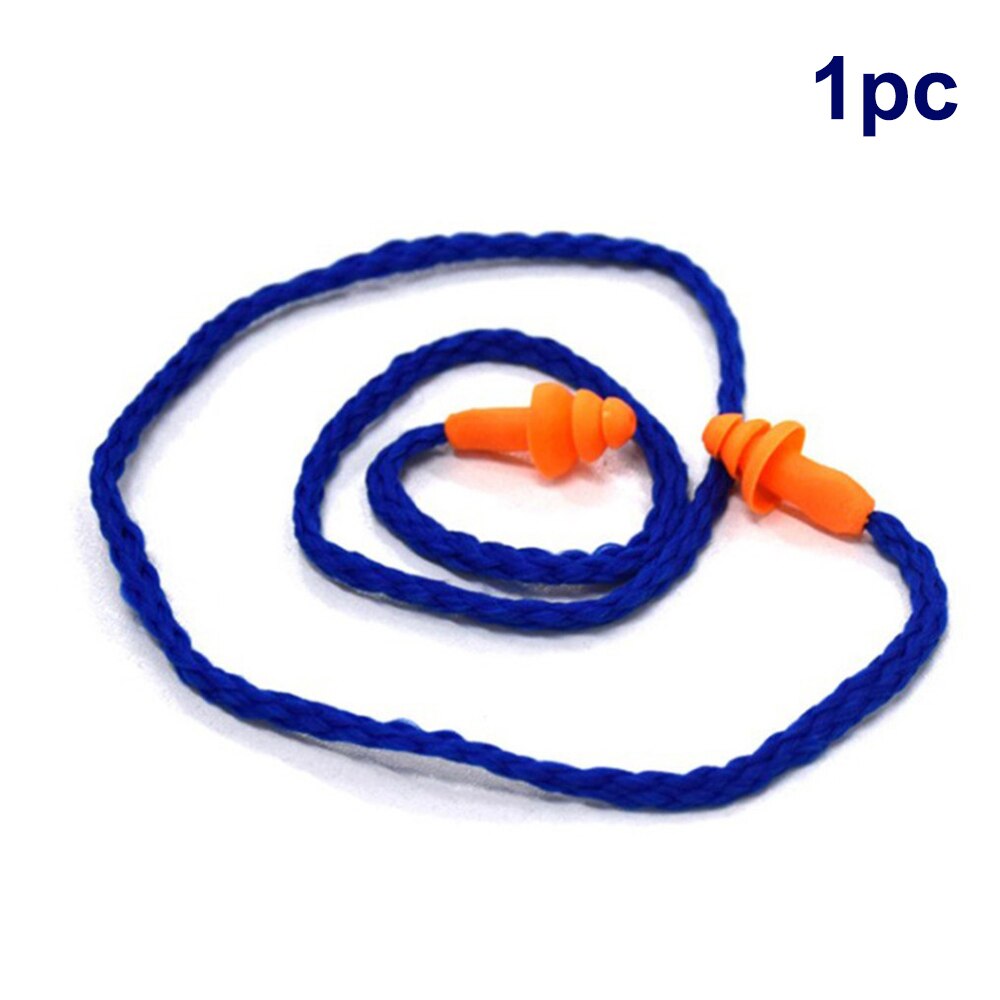 ESCAM 1/2/5/10pcs Soft Silicone Corded Ear Plugs ears Protector Reusable Hearing Protection Noise Reduction Earplugs Earmuff: 1 pc