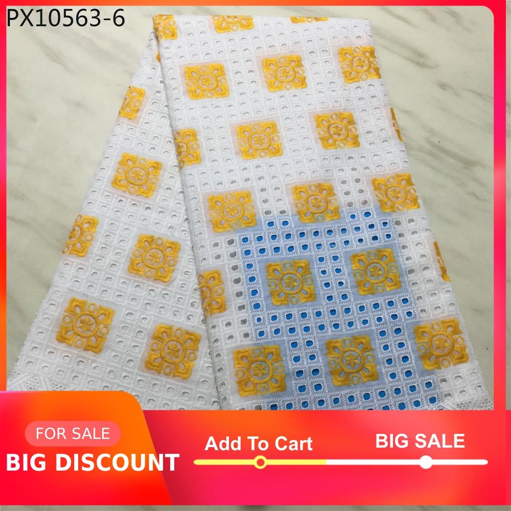 Bon prix le dernier tissu en coton et dentelle sèche suisse pour fête de dame