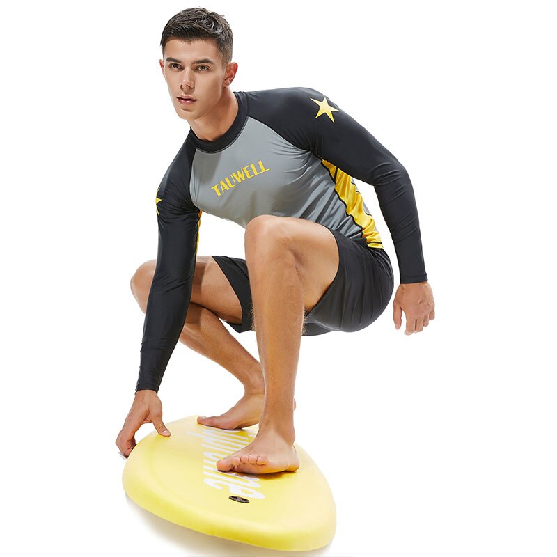 Summer Men Surfing Suit Quick-Drying Anti-UV Surfing T-shirts for Mens Swimwear Swimming Tee Elasticity Breathable Beachwear