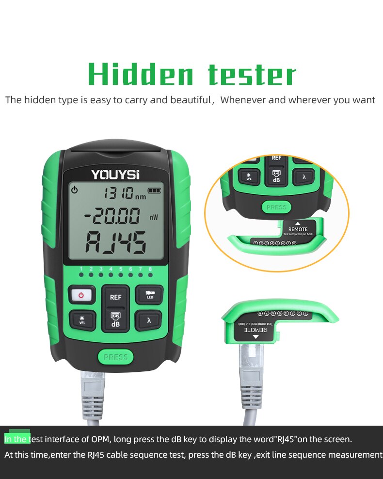 4 in1 5g 10 bølgelengde optisk fiber strømmåler visuell feilsøker nettverkskabel test optisk fiber tester opm vfl