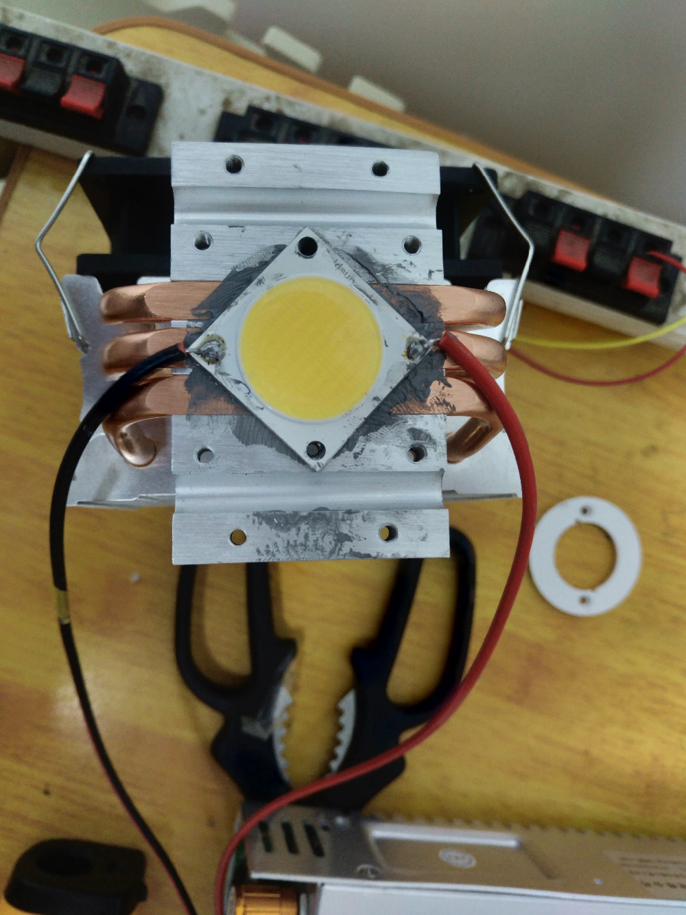 DIY LED U-HOME Copper Aluminum Radiator Heatsink Heat Sink for 100W COB LED Heat Dissipation