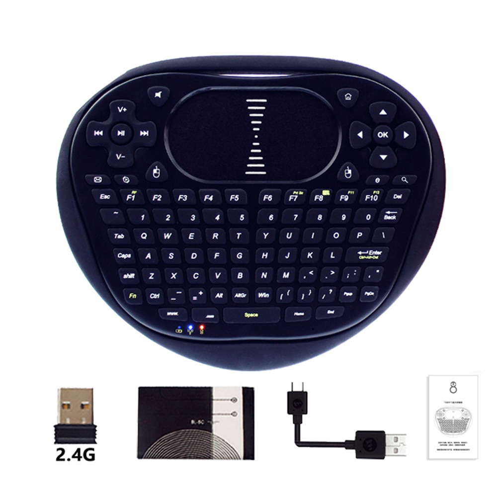 T8 Draadloze Mini Toetsenbord 2.4G Air Fly Mouse Rubber Toetsenbord Muti-Touch Touchpad Voor Android Tv Box notebook Tablet Pc