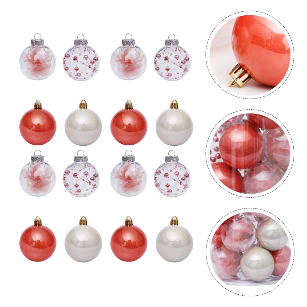 30 stuks kerstboomhangers transparant hangend balornament diverse kleuren