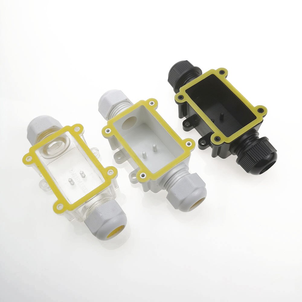 IP68 2-way Waterproof Junction Box Plastic Outdoor Cable Waterproof Junction Box G711 Electrical Junction Box Black/White