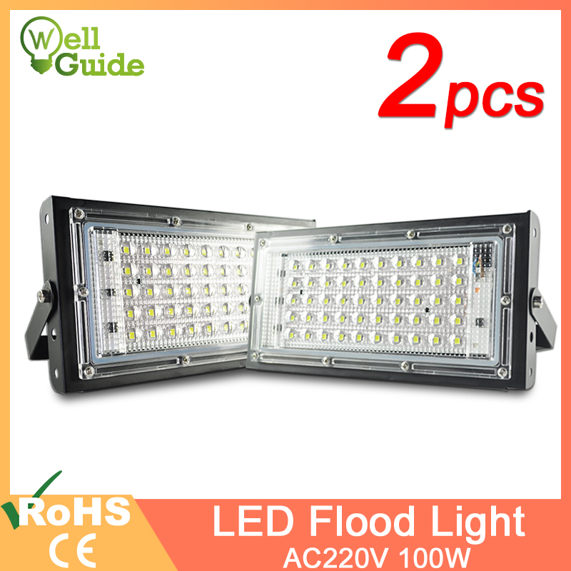 LED Flood Light 50W 3000k 6000k Floodlight street IP65 Waterproof Outdoor Wall Reflector Light AC220V 240V Garden Spotlight