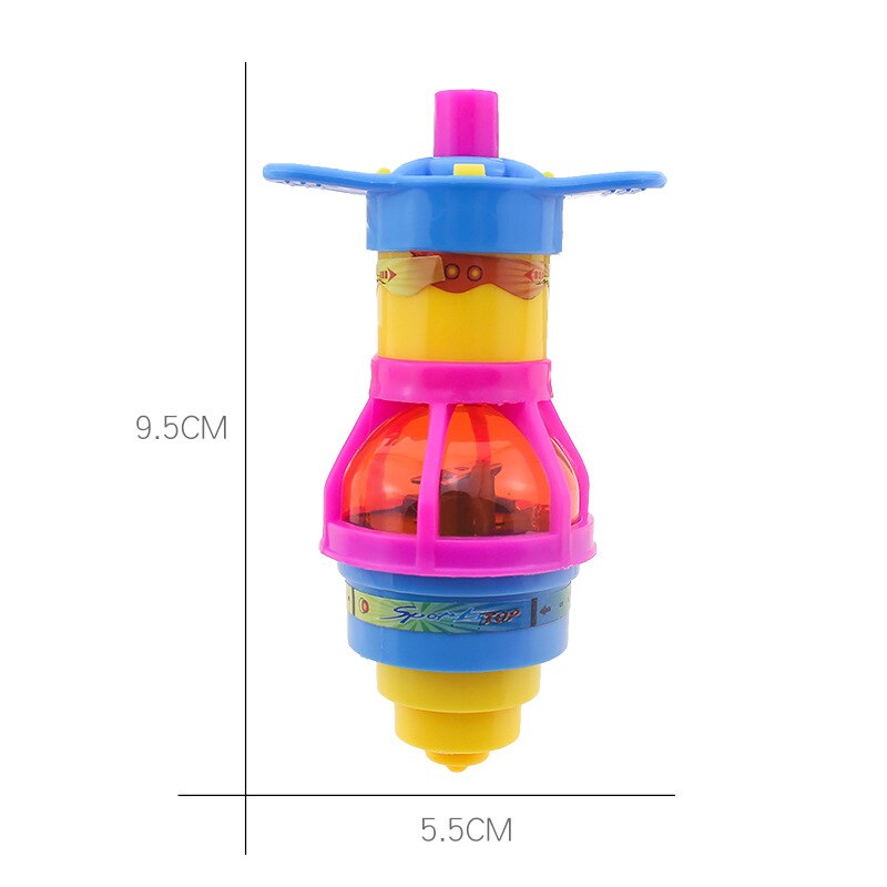 Colorful Flash Spinning Top Plastic Luminous Ejection handle Gyroscope flashing Pressure Gyro Children's Classic Toys