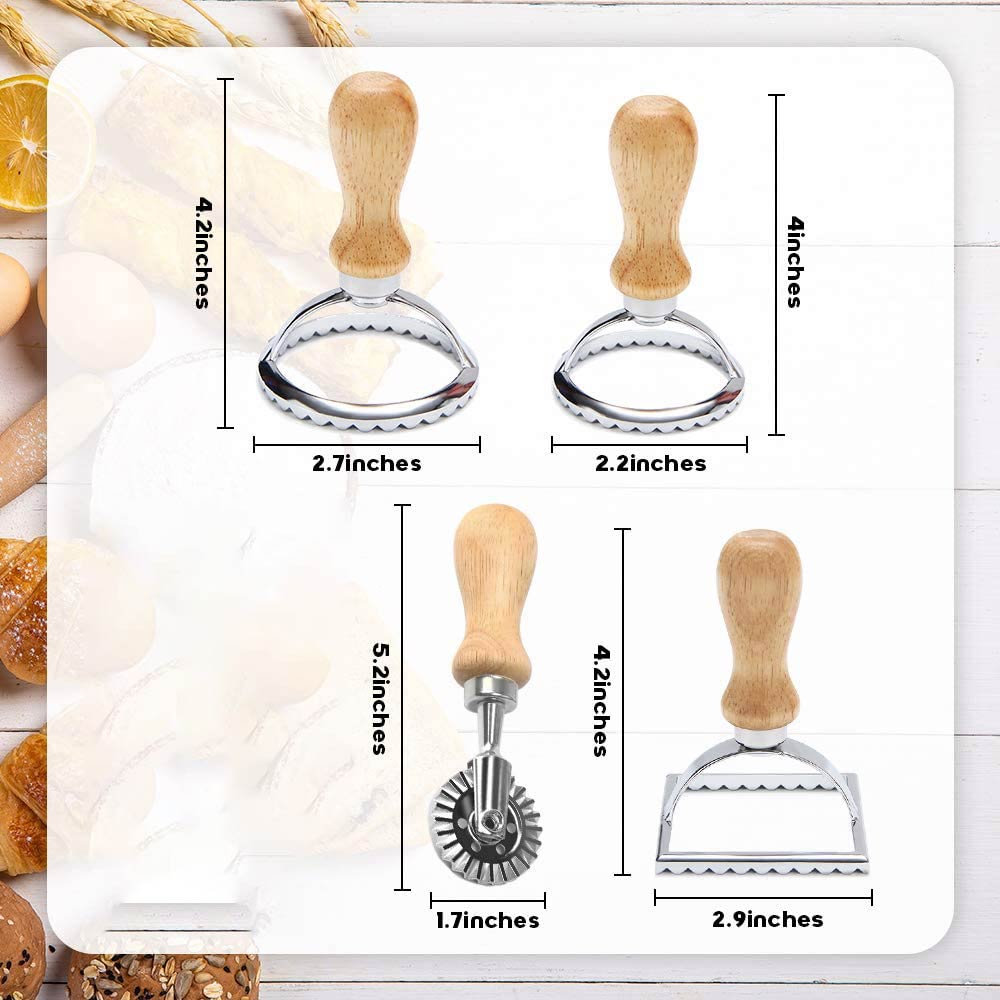 Ravioli Cutter Set Pasta Press Kitchen Attachment Kit Ravioli Maker Mold Tool Ravioli Stamp Set Pastry Wheel Set Cake Mold