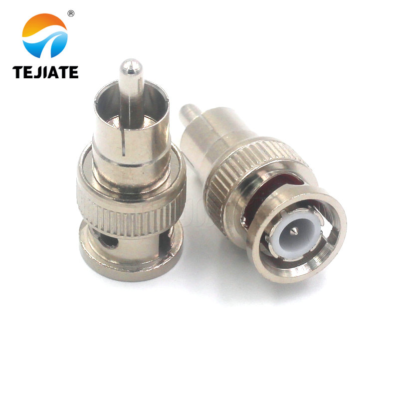 5 uds adaptador BNC a RCA BNC-RCA macho hembra conversión directa conector adaptador coaxial RF, utilizado para cámaras CCTV de sistema: Gris oscuro
