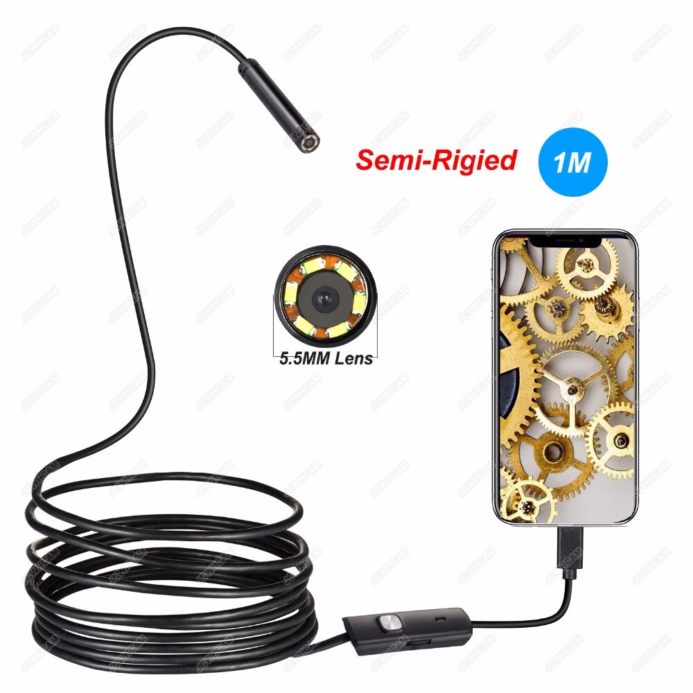 5.5mm Endoscoop Camera 1 m 2 m 3.5 m 5 m 10 MHard Kabel Waterdicht 6 LED Mini USB endoscoop Inspectie Camera Voor Android PC