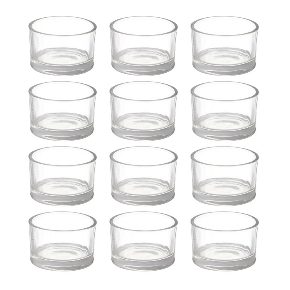 12pcs Candle Cups Small Transparent Wedding Decoration Clear Glass Cup DIY Candle Cup Tealight Candle Holder: Default Title