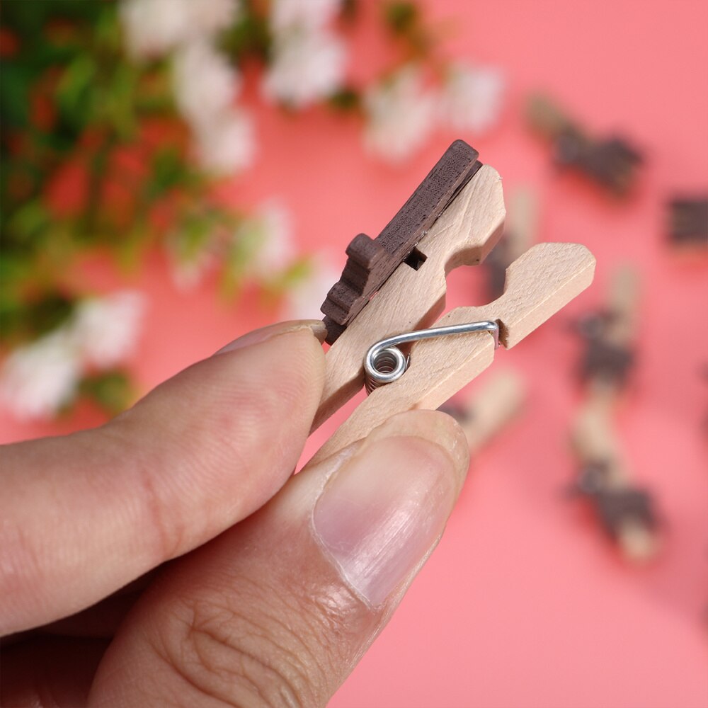 30Pcs Cartton Christmas Santa Claus Wood Clips Mini Wooden Clothes Photo Paper Peg Pin Clothespin Craft Clips