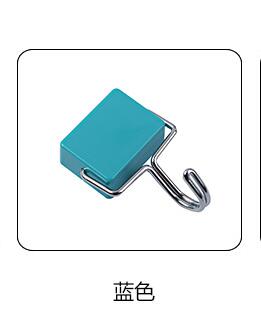 , Strong Magnetic key hooks refrigerator asingle metal + ABS plastic powerful magnets storage hooks: Blue