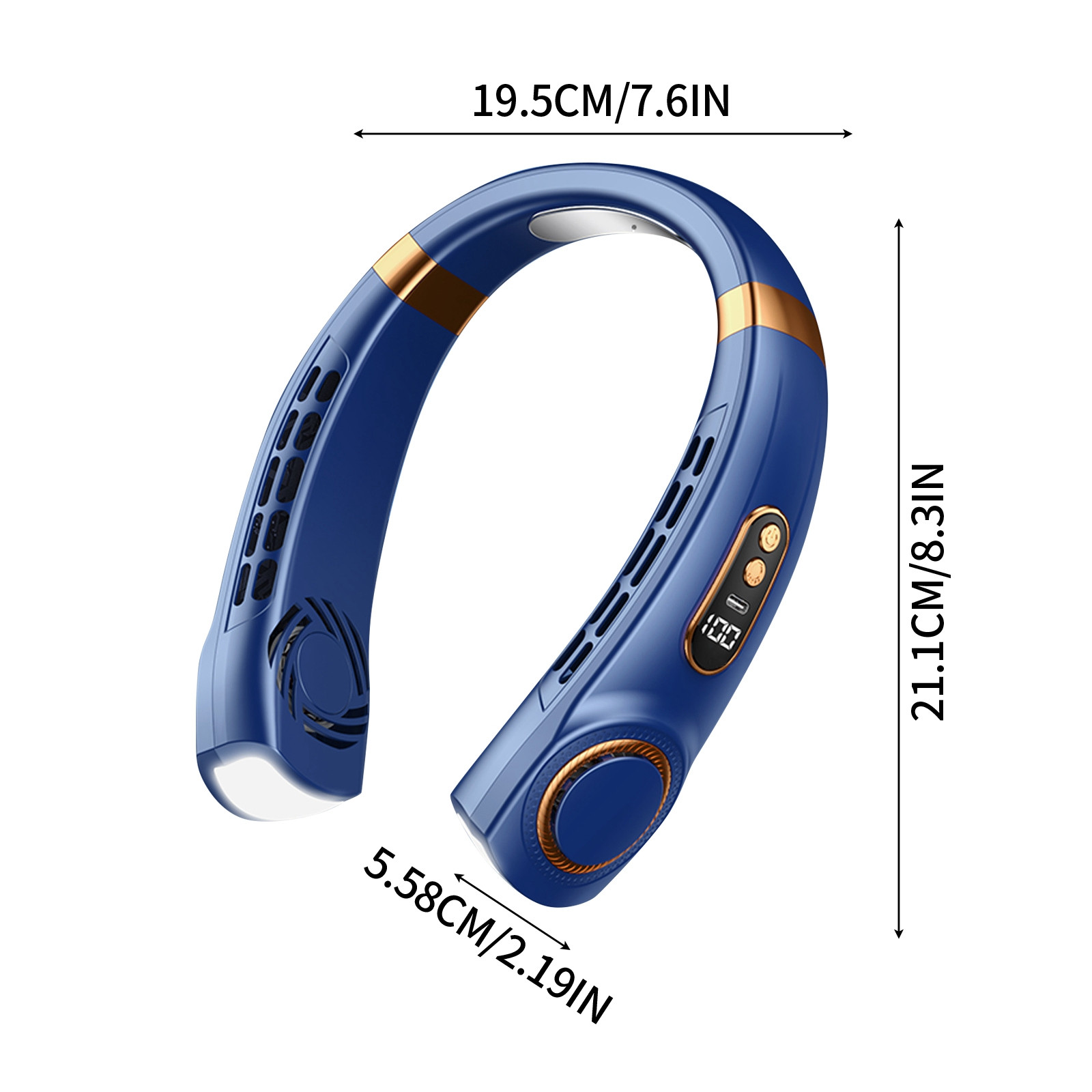 Ventiladores de cuello, ventilador portátil USB para colgar en el cuello, ventilador frío, pantalla de mano, ventilador deportivo silencioso recargable, banda para el cuello, ventilador sin hojas