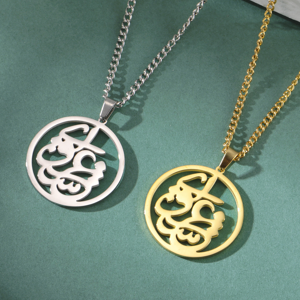 Dawapara Negen Punt Bahai Bahaism Ster Ketting Perzische Kalligrafie Farsi Parsi Hanger Roestvrij Stalen Sieraden
