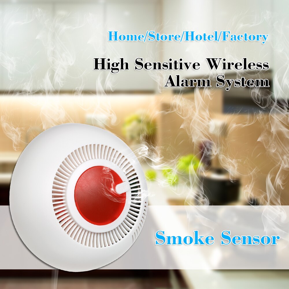 Standalone Photoelectric Smoke Alarm Wireless Alarm System Security Independent Smoke Detector Fire Protection Sensor