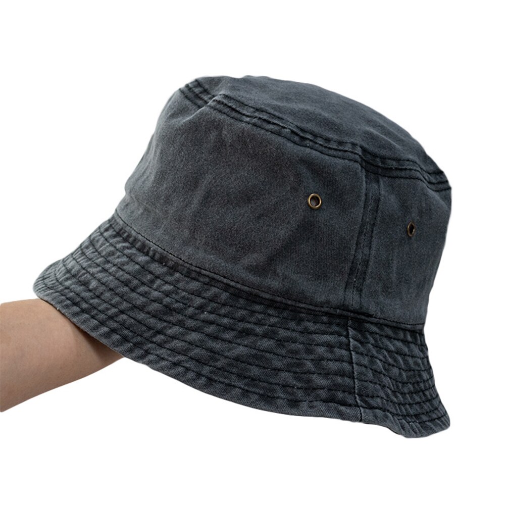 Foldable Fisherman Hat Washed Denim Bucket Hats Unisex Bob Caps Hip Hop Gorros Men Women Panama Bucket Cap