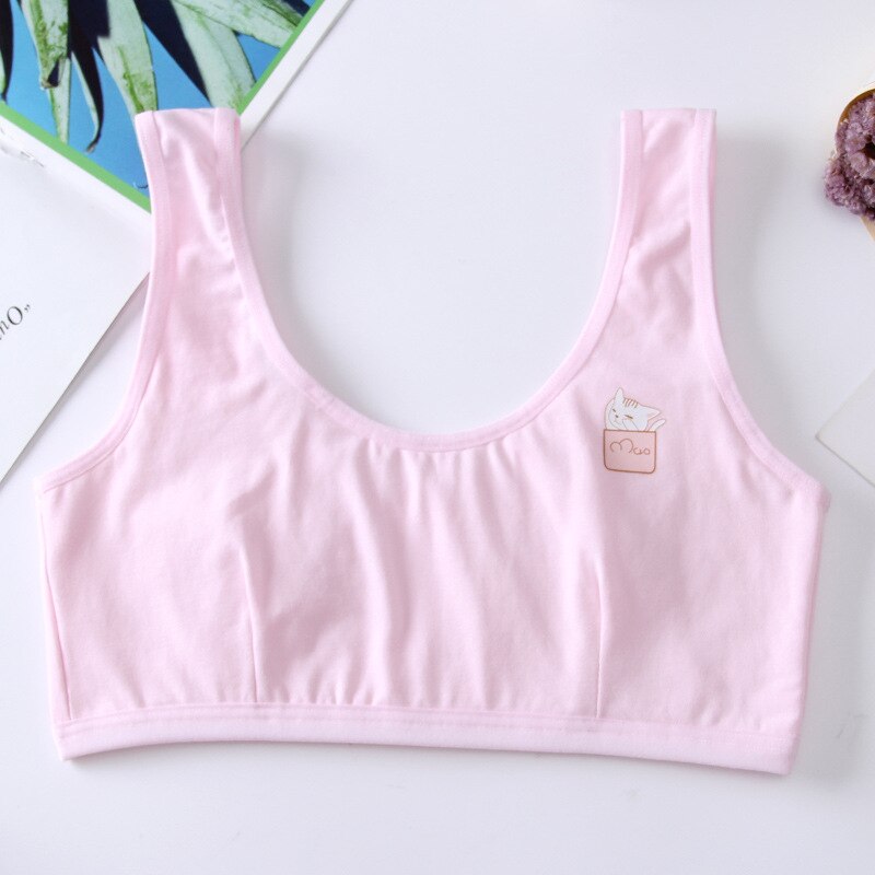 Meisje Beha Tiener Crop Top Ondergoed Vest Racerback Puberteit Sport Training Bras Brief Streetwear Tube Top 8-14Years: 3 / 12
