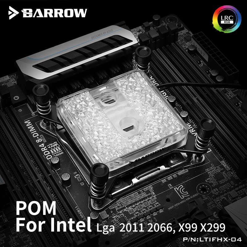 Barrow Cpu Blok Voor Intel En Amd Platform Ijspegel Serie Pom Of Barss Top Optionele Lrc 2.0 5V 3pin microwaterway Cpu Koeler: Intel 2011 - POM