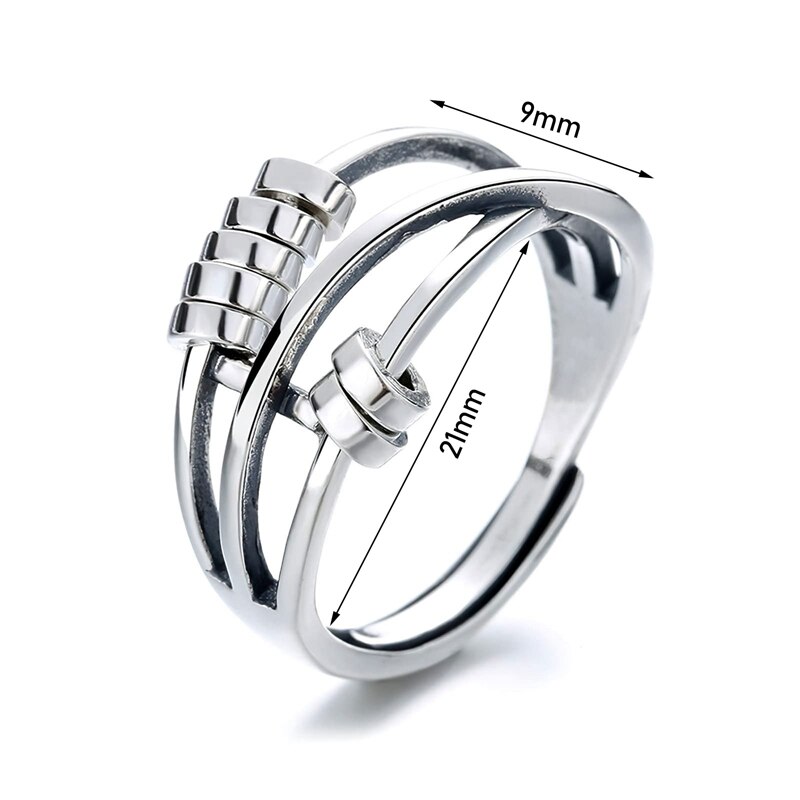 Anti-angst ringe til kvinder mænd fidget spinner band unisex justerbar stabling spinning bekymring ring