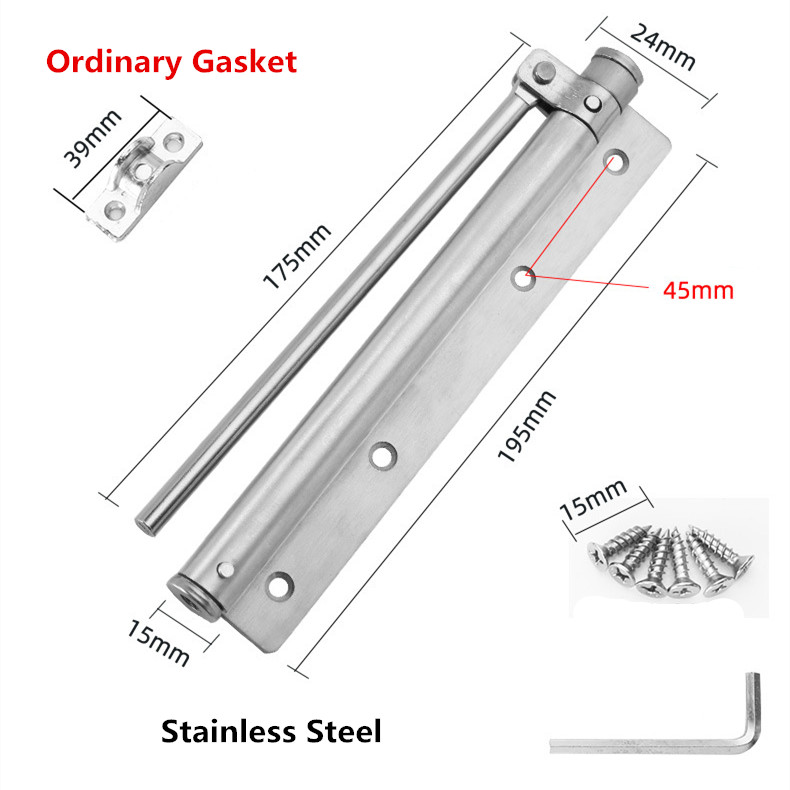Aluminum Alloy Upgrade Pulley Mute Door Closer Adjustable Force Automatic Door Closing Device Smooth Silent use for Types Doors: Stainless Gasket