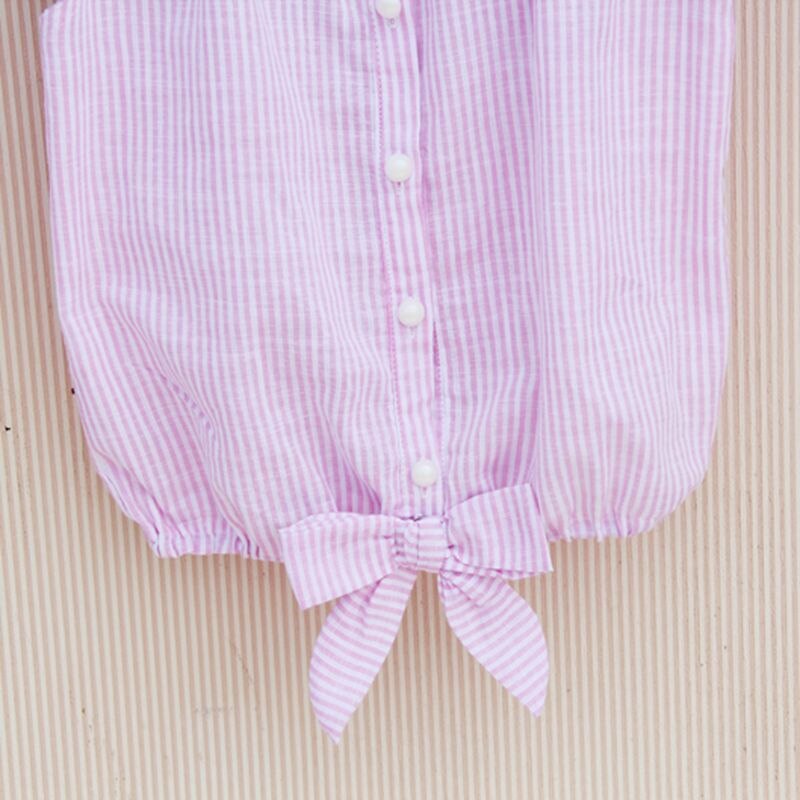Zomer Baby Peuter Tiener Kinderen Meisjes Blouse Gestreepte Katoenen Mouwloze School Meisje Tops En Blouses Shirts Kids Shirt