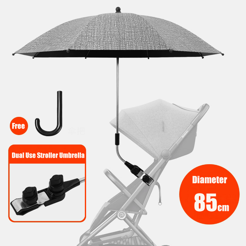 Clip-on Universele Baby Parasol 85 cm Diameter 2 in 1 Kinderwagen Paraplu Voor Zonnescherm Regenbestendig kinderwagen Accessoires: Rood