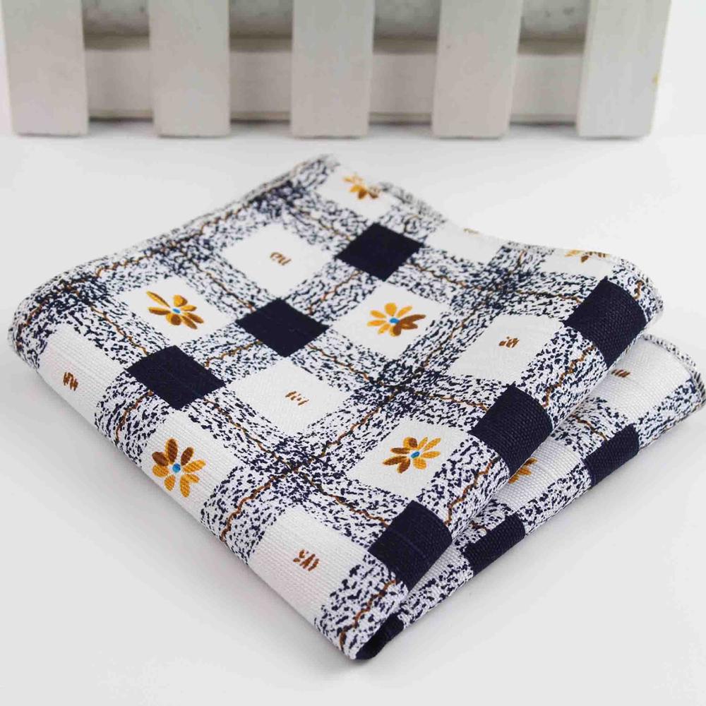 Männer Jahrgang Stil Baumwolle Leinen Taschentuch Blumen- gestreift Karte Flagge Tasche Platz 22*22cm Taschentücher Handtuch Lässig: 34
