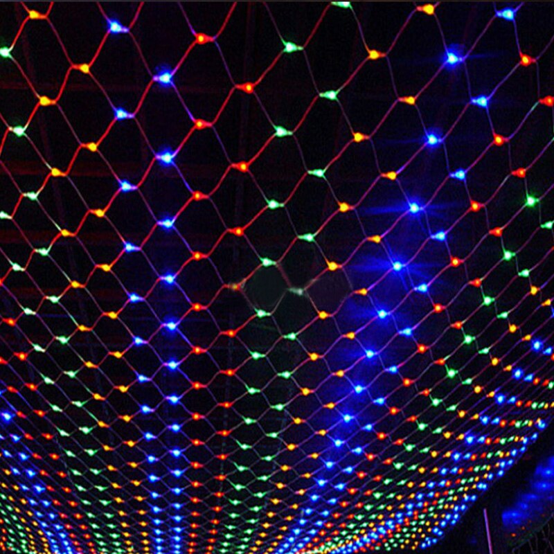 6X4M 3X2M 2X2M Led Net Mesh Fairy String Light Kerst Guirlande gordijn Fairy Light Wedding Party Licht: Multicolor / 2mX2m 144LEDs