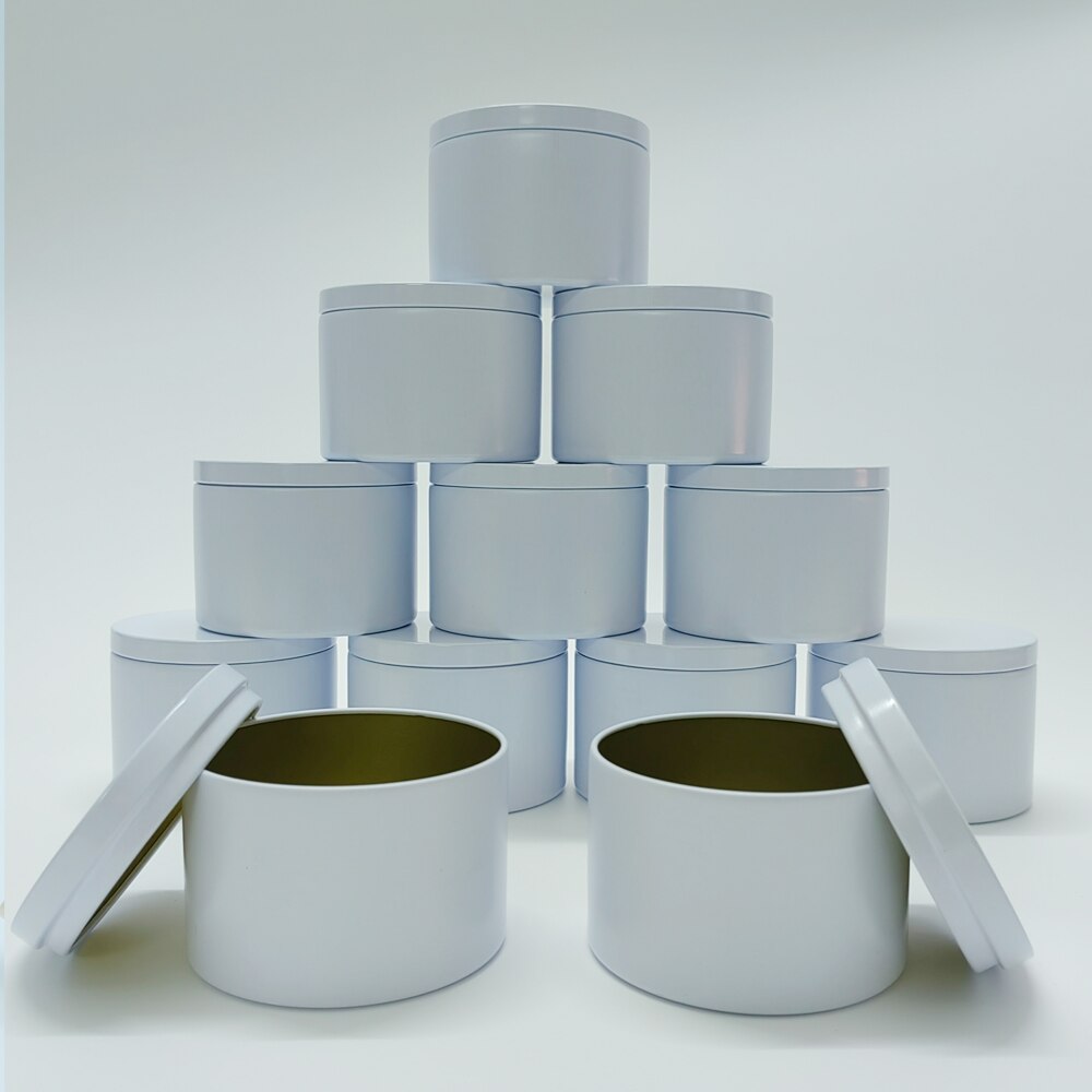 8oz 240ml Round Candle tins Empty Containers scented Candle Jars with lid Bulk for Candle Making Supplies Candy Tea Storage Box