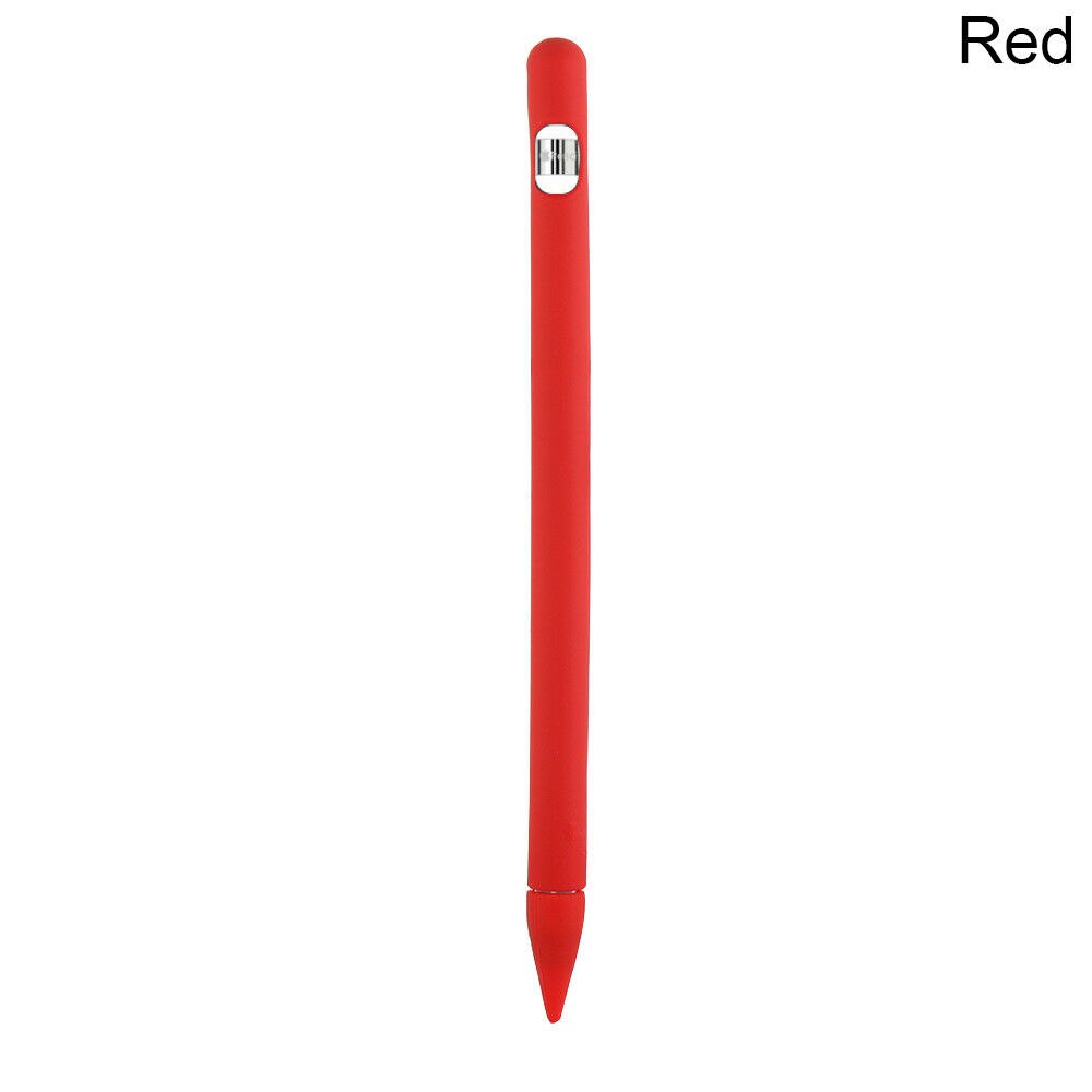 Full colors Soft Silicone Compatible for Apple Pencil Case Silicon Case for iPad Pro Tablet Touch Pen Pencil Stylus Sleeve Cover: Red