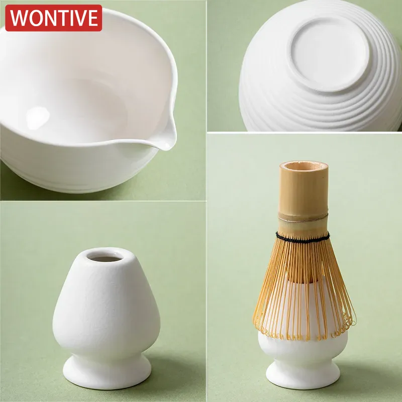 Ensemble de fabrication de Matcha japonais, brosse Matcha en bambou, bol Matcha exquis, boîte avec fouet, outils à thé somptueux, grands , 1 à 7 pièces