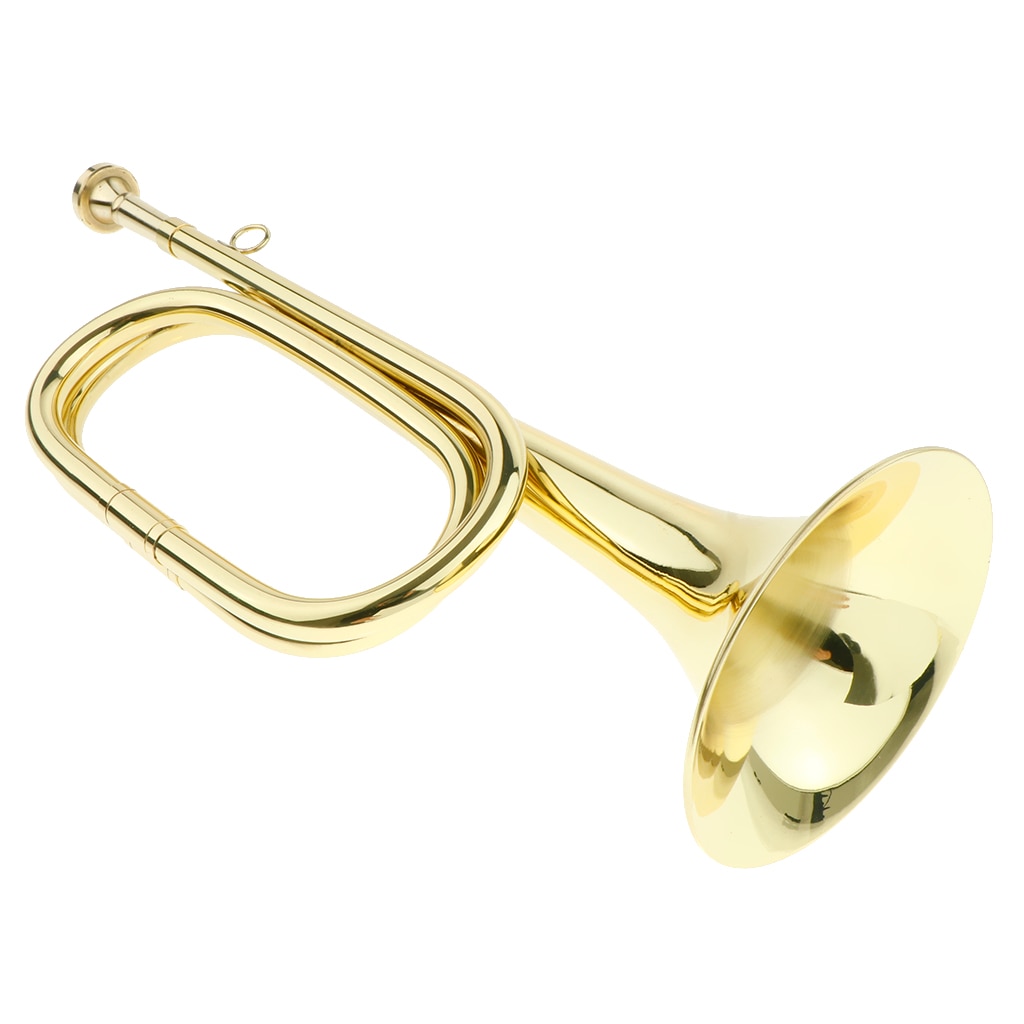 Durable Brass Marching Bugle Cavalry Trumpet with Mouthpiece Loud Sound