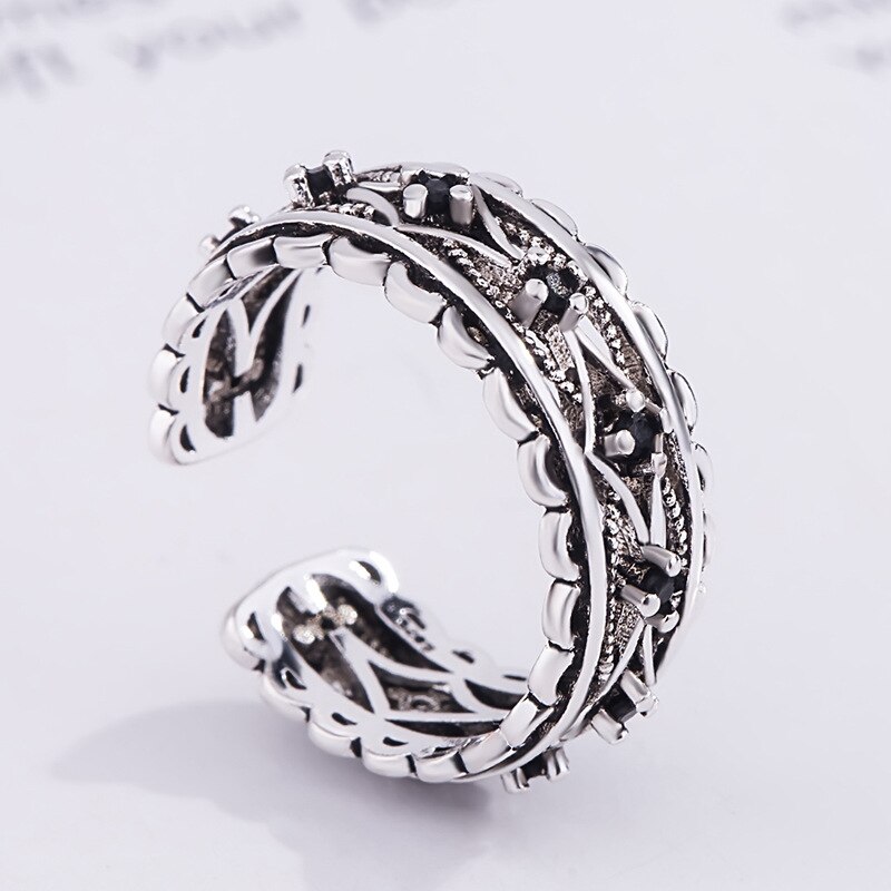 Vintage Ring Retro Geometrie Twist Stempel S925 2021Trend Ring Voor Vrouwen Meisje Open Manchet Bague Engagement Verstelbare Ringen Sieraden