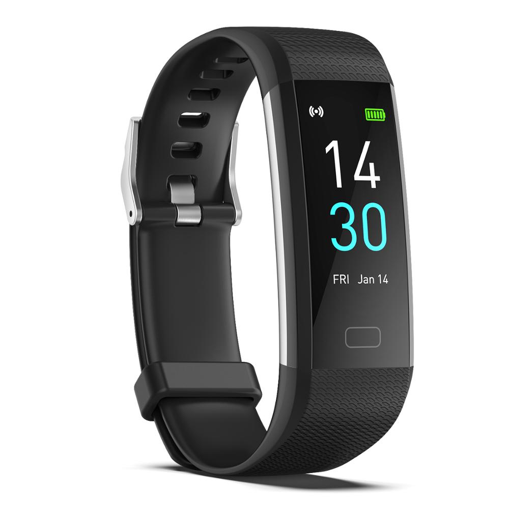 Smart Armband S5 2,0 Schrittzähler Blutdruck Herz Rate Monitor Fitness Tracker Smart Uhr Armband Wasserdichte Erwachsene Kinder: Black