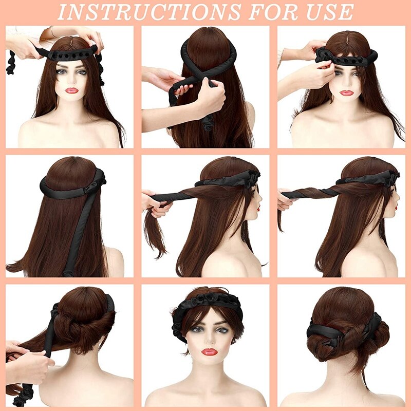 Rulos para el cabello para dormir, varillas flexibles para rizar el cabello, ondulador mágico, sin calor, espiral, flor de pera