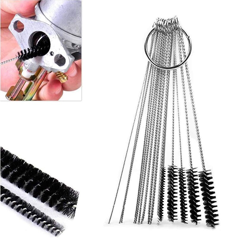 10 Pcs Tune Up Carburetor Adjusting Screwdriver Tool Kit with Carb Cleaning Needles Brushes for Common 2 Engine