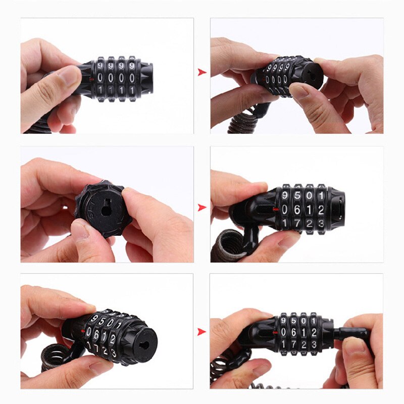 Mini candado Universal antirrobo para casco, herramientas de seguridad para equipaje, multifuncional, con contraseña, combinación de 4 dígitos, RR7073