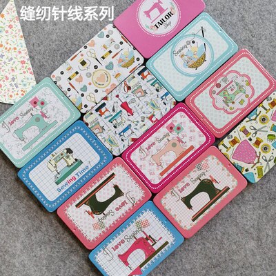 1 doos ( (24 stuks)/partij mini platte blikken opbergdoos/metalen doosje voor bankpassen/cartoon schattig visitekaartjesdoosje: Model 1