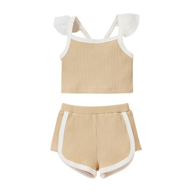 0-18M Ruches Meisjes Kleding Set Zachte Leuke Mouwloze Tops Shorts 2 Stuks Zomer Baby Meisjes Kleding Outfits