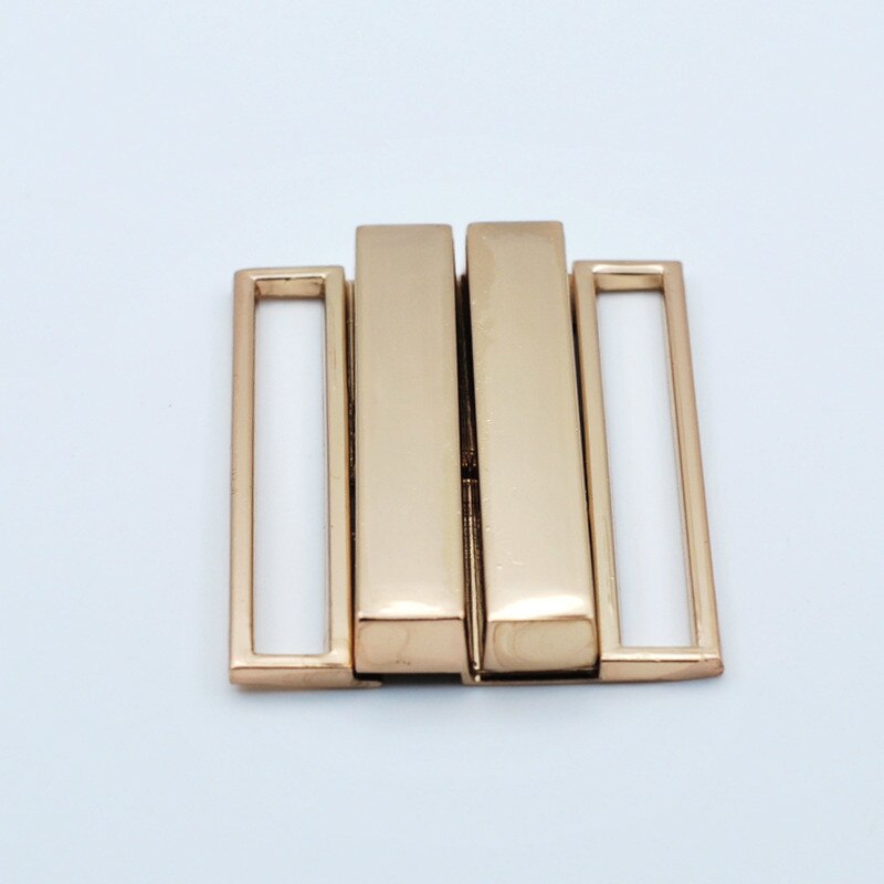 Hebillas de cinturón de Metal combinadas para mujer, hebillas rectangulares de 40/50 MM, abrigo de plumón, broche de trabajo de cuero, 2 uds.: 50 mm / Gold