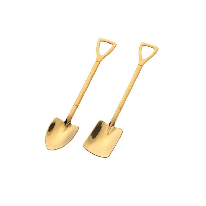 Shovel Small Spoon Fork Taro Spoon Coffee Stir Spoon Stainless Steel Long Handle Spoon Fork Home Small Tools: Titanium