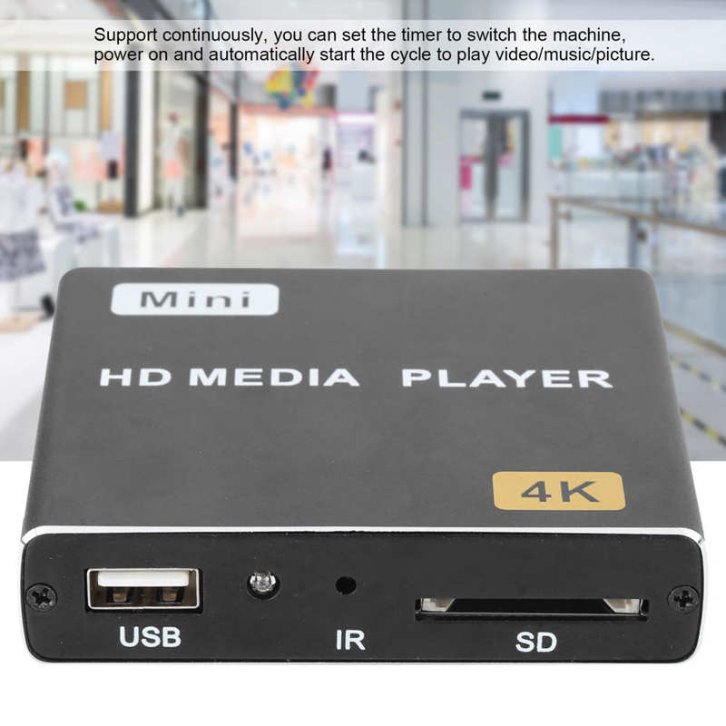 High Definition 4K Speler Ondersteuning Horizontale Verticale Screen Autocycle Advisering Player 100-240V Media Player