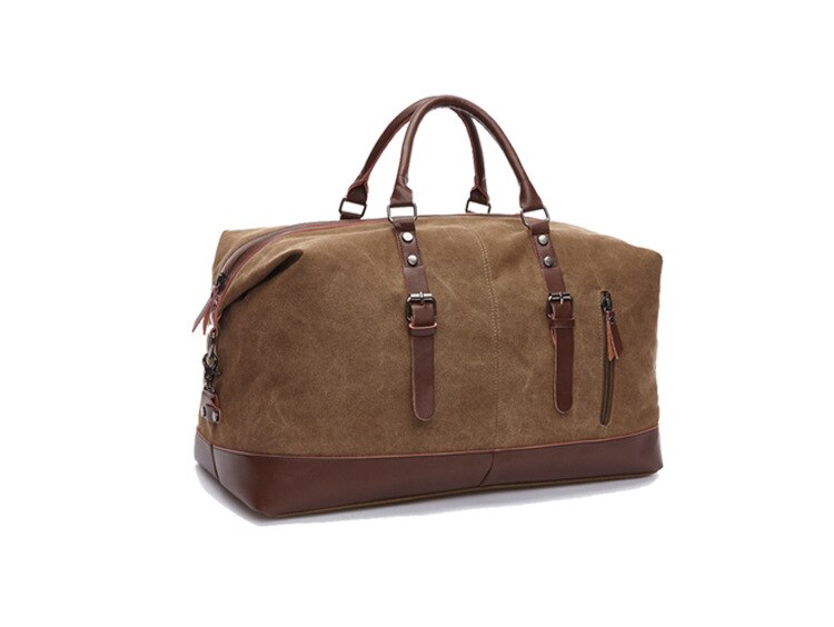 Leisure Canvas bags Outdoor Travel bags Large Capacity Men's And Women's bags Single Shoulder Hand-held bags: brown small