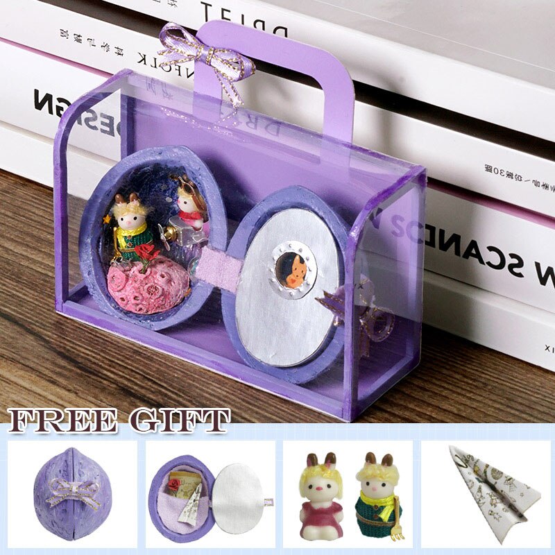 Diy dukkehusmøbler miniatyr tre miniaturas dukkehus boks teater leker til låve bursdag casa frø verden  r3: R05