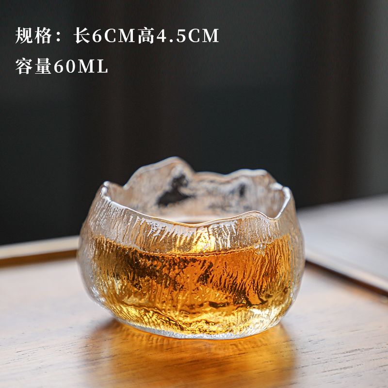 Heat-resistant Coloured Glaze Glass Cup Tea Cup Chinese Kung Fu Teacup Frosted Master Cup with Saucer Cloudy Household Small Cup: 08 Coloured Glaze