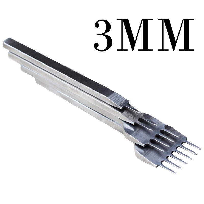 3/4/5/6mm læder håndværktøj hulstempler snøring syning hul til hjemmet syning håndlavet læder værktøj 4 stk / pakke: 3mm